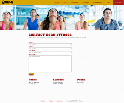 Bear Fitness Website | JT Design