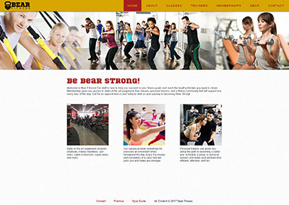 Home page from the Bear Fitness website