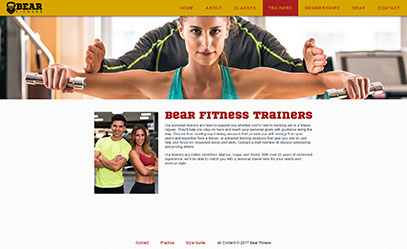 Bear Fitness Website | JT Design