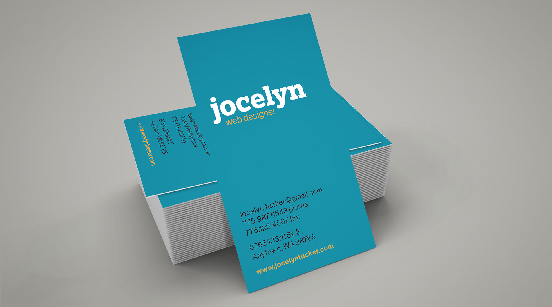 Typographic business card mockup