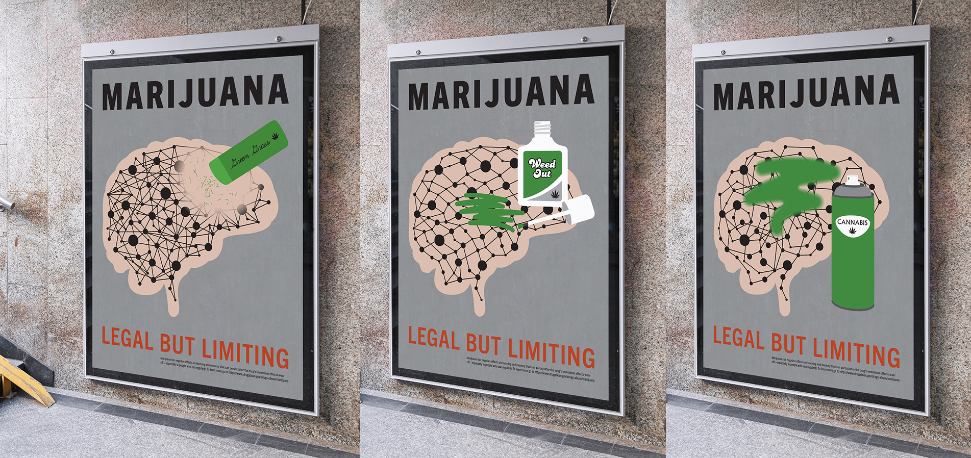 Marijuana use PSA poster campaign mockup