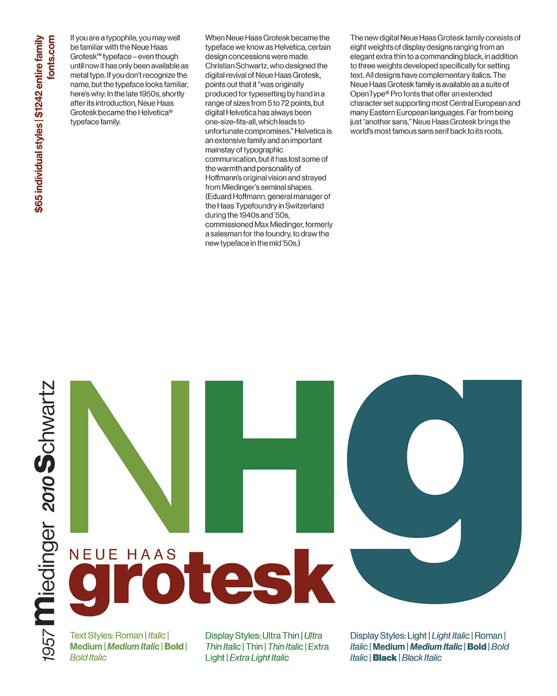 Neue Haas Grotesk typeface poster