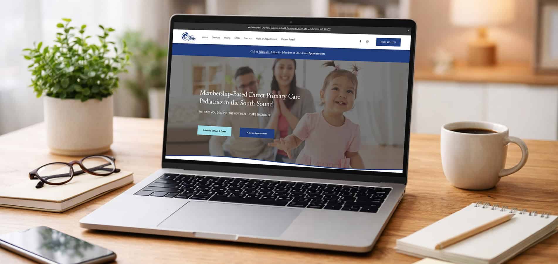 Orca Pediatrics website mockup