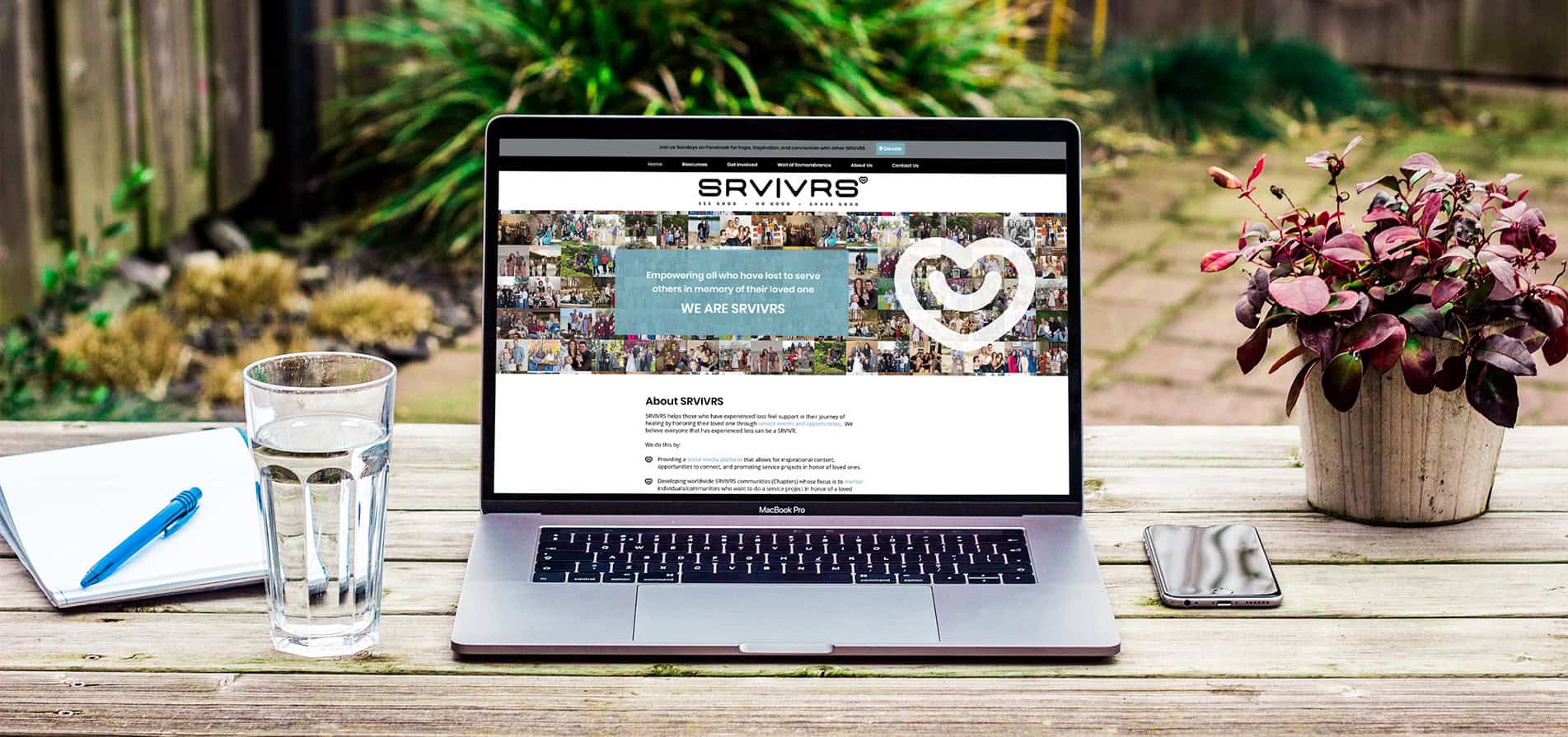 SRVIVRS website mockup
