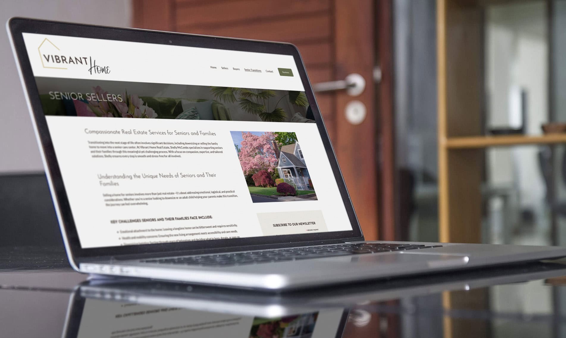 Vibrant Home website content update mockup